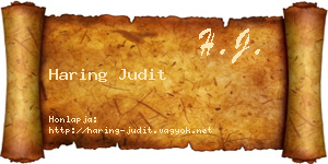 Haring Judit névjegykártya